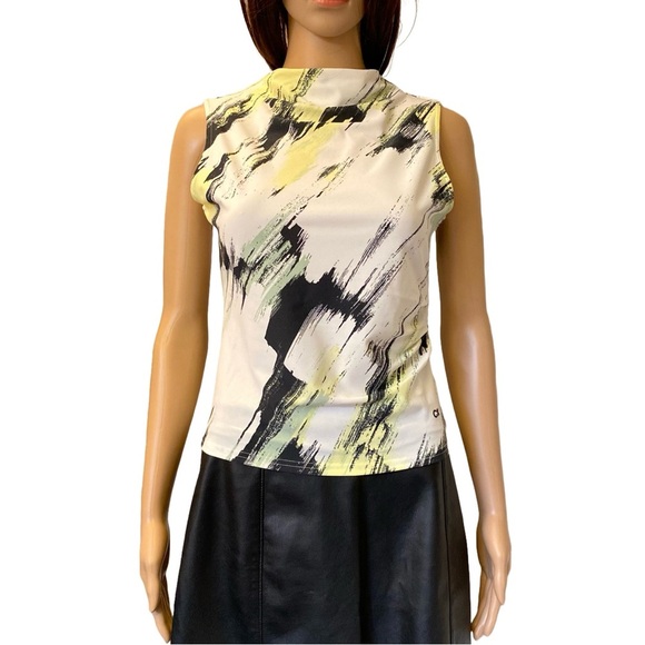 Calvin Klein Women's Sleeveless Top Mock Neck Stretch Blouse Size XS - NWT $65 - Picture 1 of 12